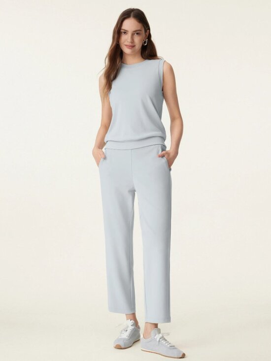 OGL Pants - NWT OGL Sandwashed Mid Rise Pull-on Tapered Pants w/ Pockets Smoked Blue #A1999